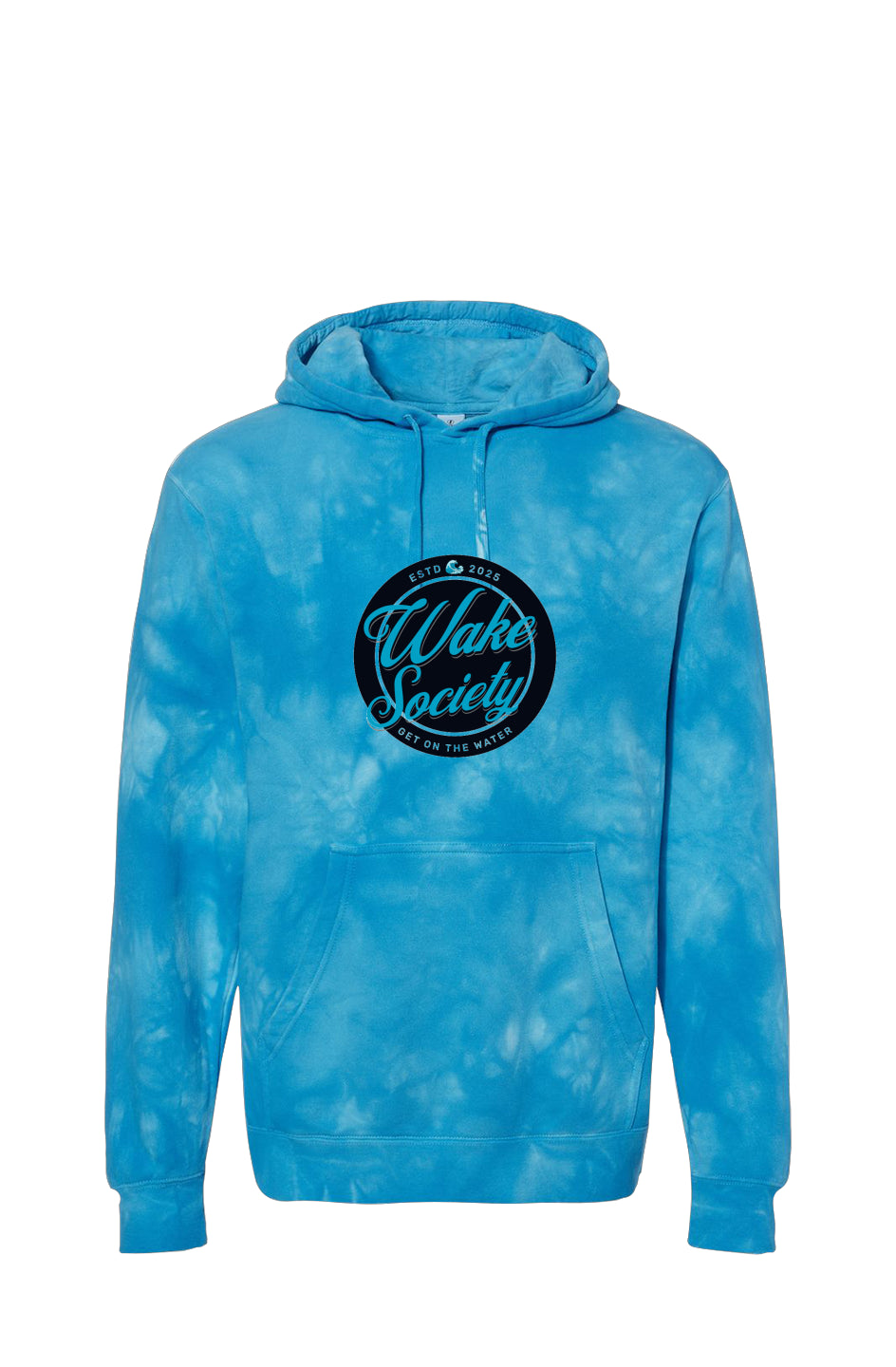 Tie Dye Aqua Blue Wake Society Hoodie