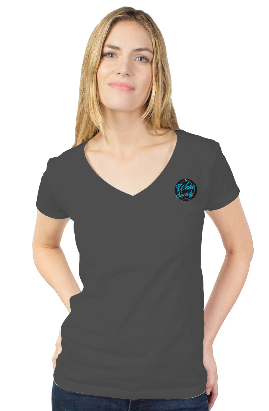womens tultex v neck Wake Society T-Shirt