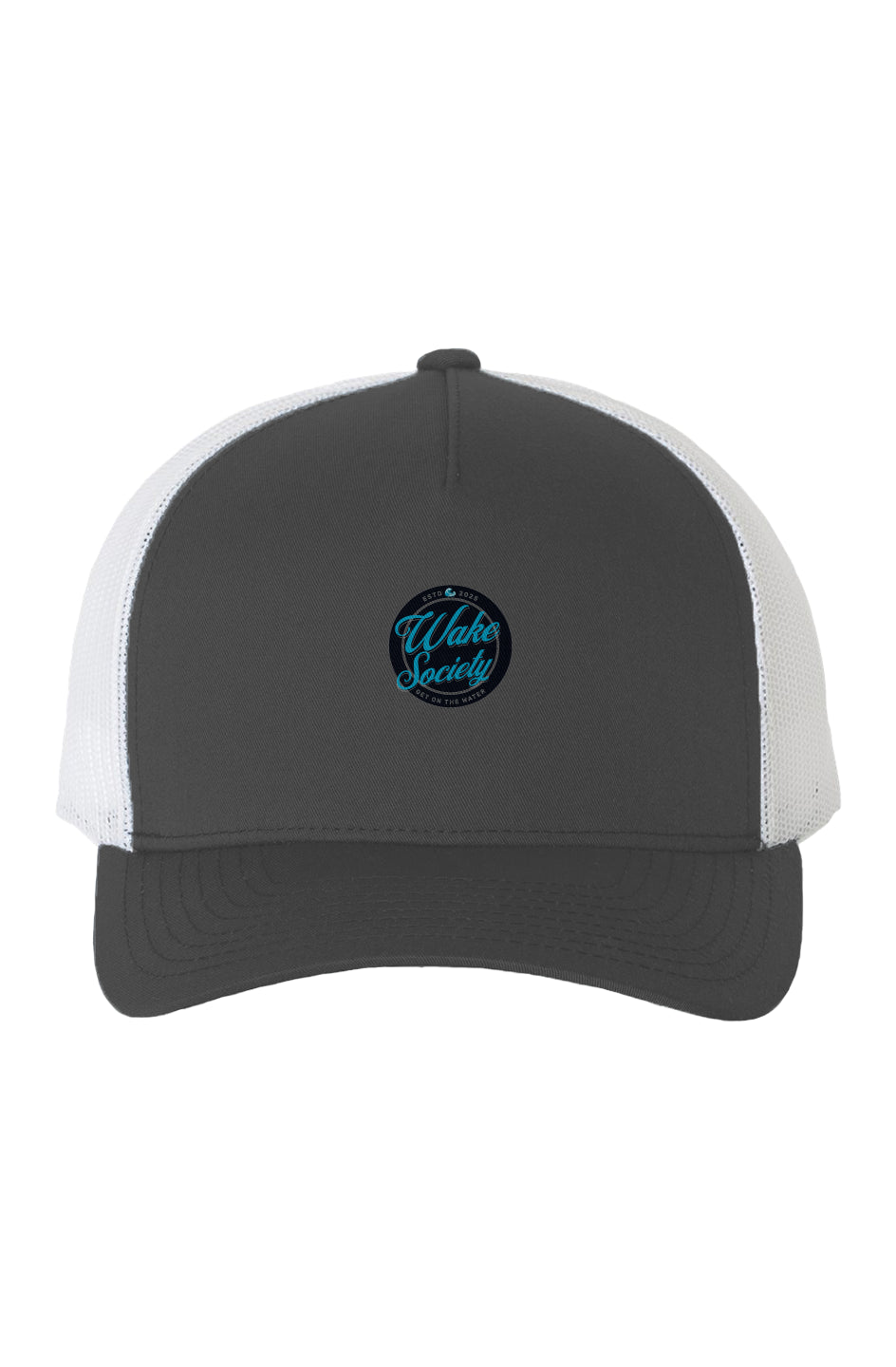 White Mesh Five-Panel Retro Trucker Wake Society Cap