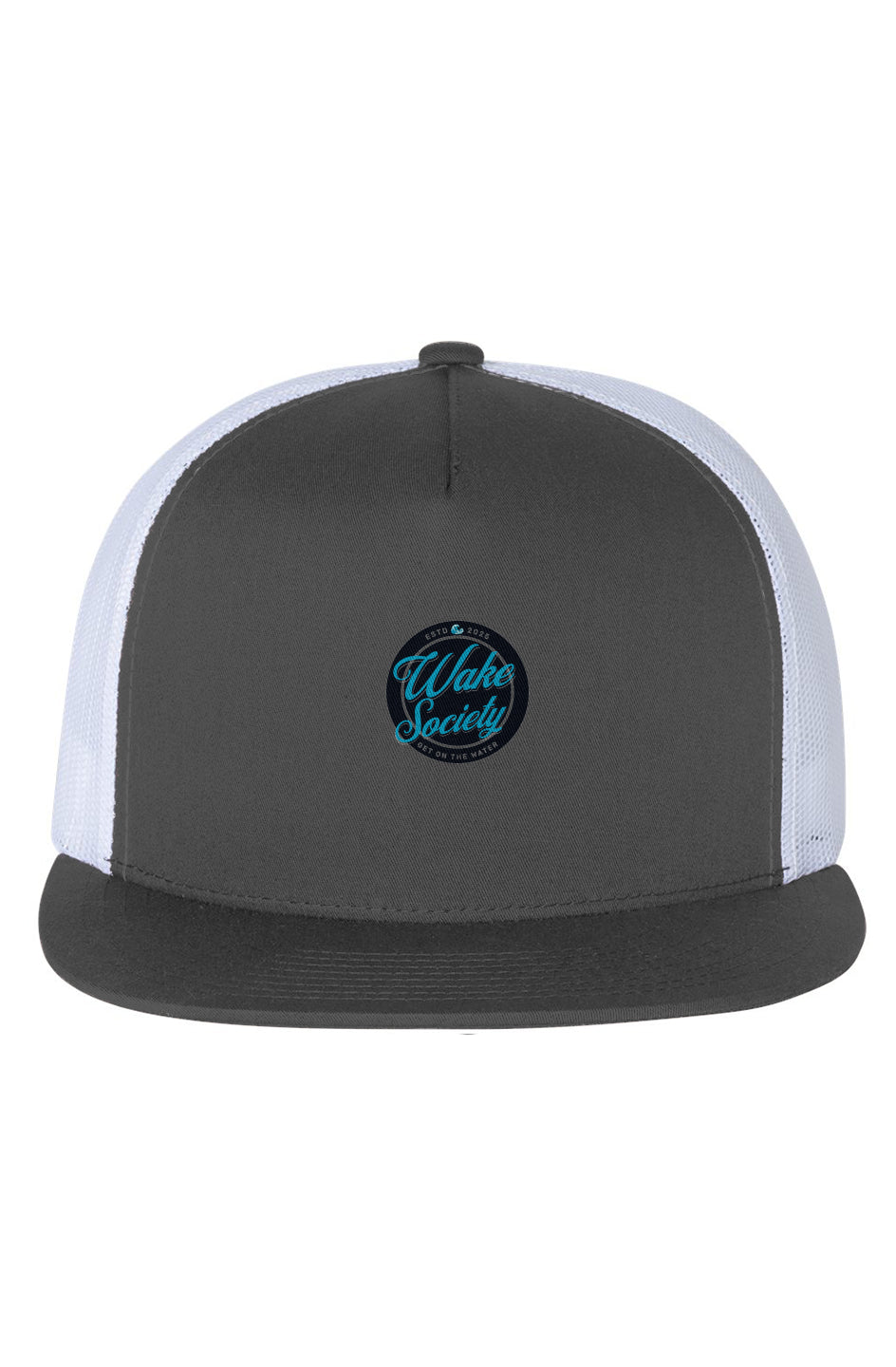 White Mesh Five-Panel Trucker Wake Society Cap