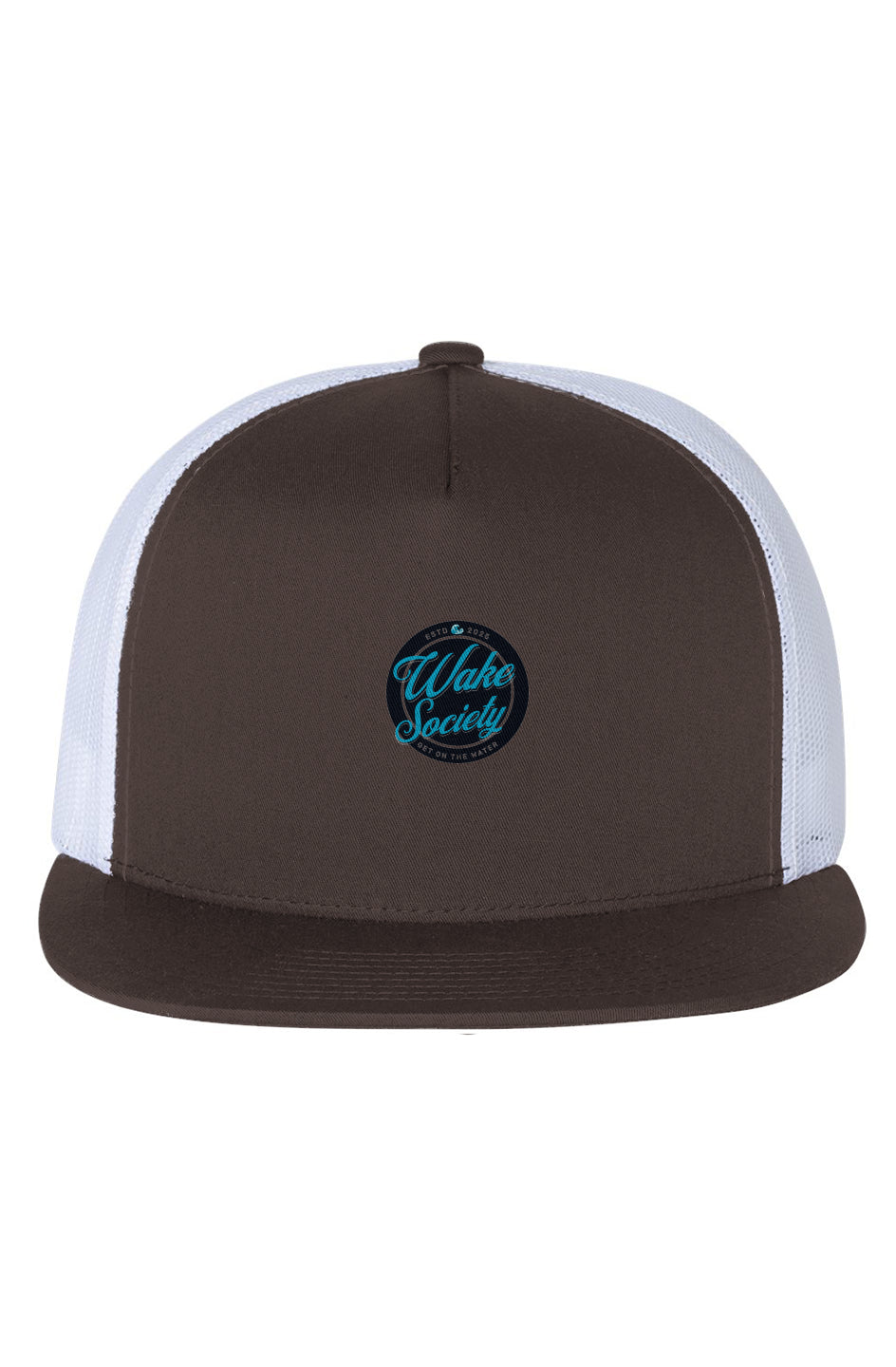 White Mesh Five-Panel Trucker Wake Society Cap