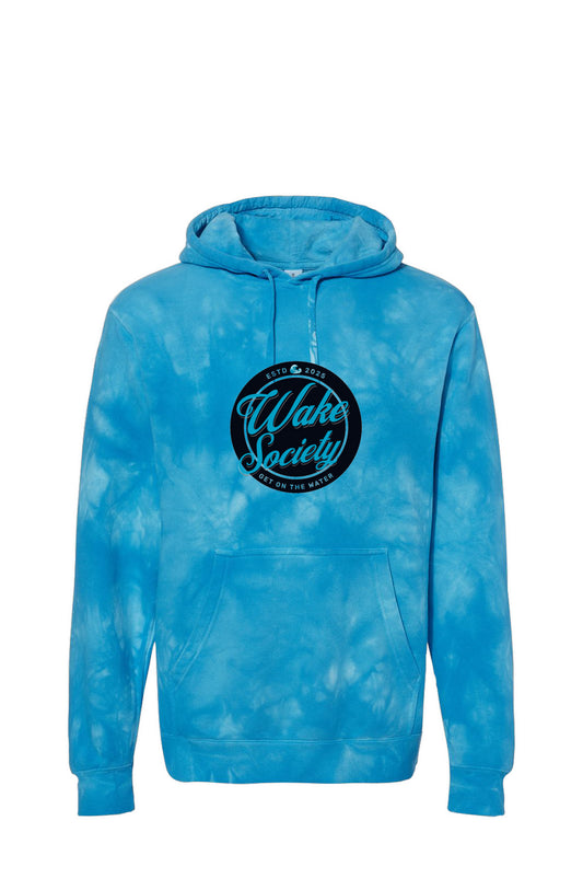 Tie Dye Aqua Blue Wake Society Hoodie