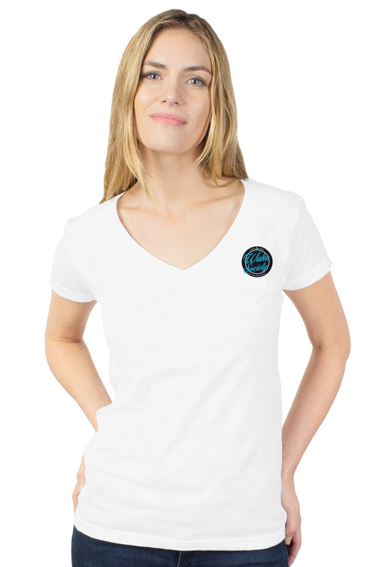 womens tultex v neck Wake Society T-Shirt