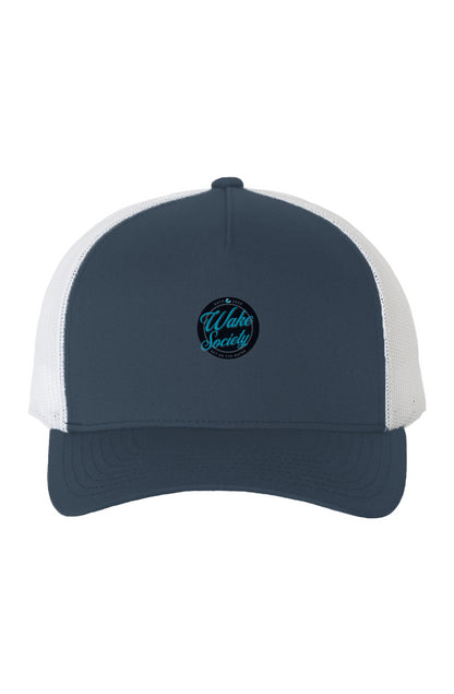 White Mesh Five-Panel Retro Trucker Wake Society Cap