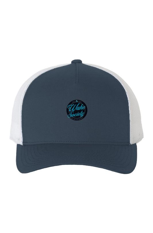 White Mesh Five-Panel Retro Trucker Wake Society Cap