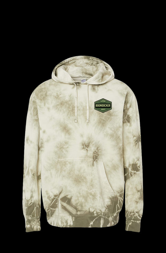 Boondocker Society Green Tie Dye Olive Hoodie